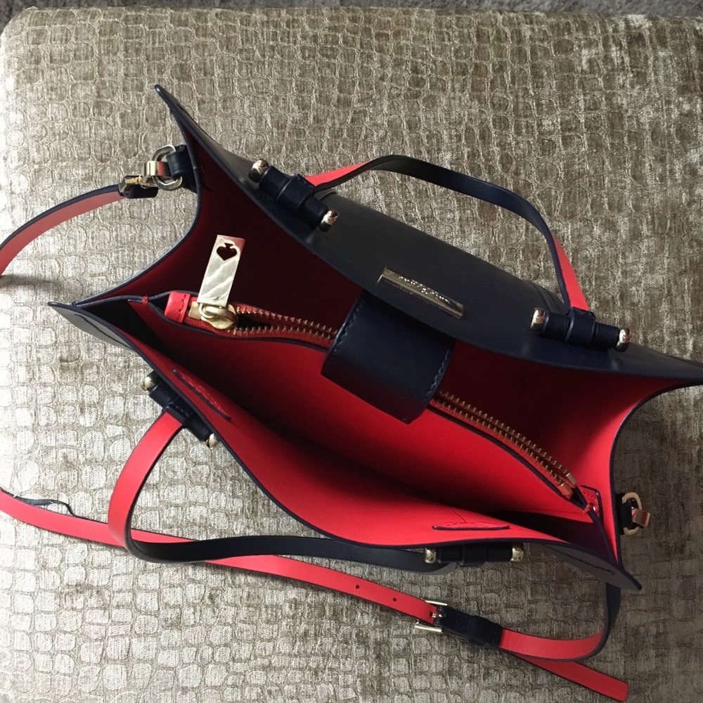 Navy Kate Spade with Hot Coral Lining